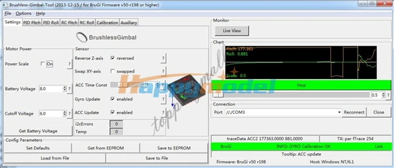 HMBGC V2.0 микро 3-осевой бесщеточный карданный контрольный модуль платы управления с