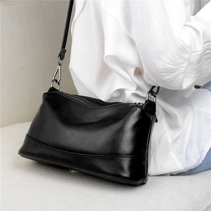 

Genuine Leather Cowhide 2022 New Women Leisure Fashion Bag Women Messenger Bag Shoulder Cross Bag Women Handbag