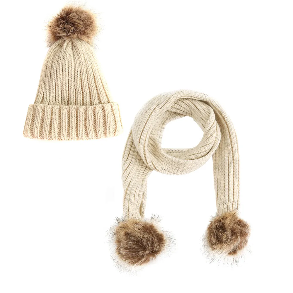 Модные детские зимние тёплые вязаные шапки шерстяные кашемировые шапочки с