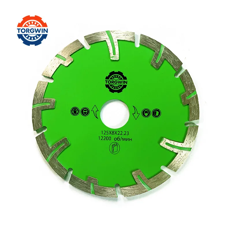 Diamond blade with turbo segments protective teeth for dry cutting of granite concrete slate gypsum clinker wood and others | Инструменты