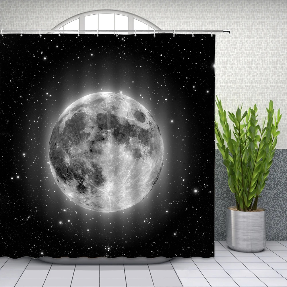 

Planet theme занавески для душа с блестящим звездным небом Вселенная Ванная комната Декор водонепроницаемая ткань набор штор дешево
