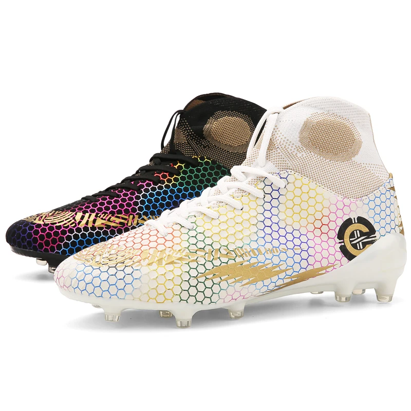 Уличные футбольные бутсы с длинными шипами для мужчин и женщин высокие детская