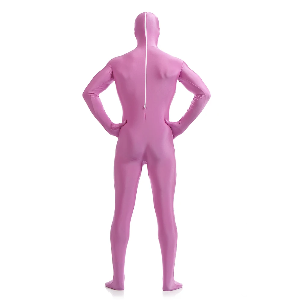 Для взрослых на все тело спандекс лайкра зентай костюм фиолетового розового