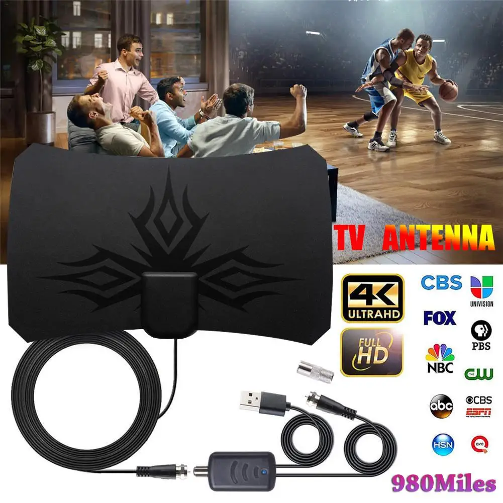 ТВ антенна Freeview 4K для помещений 980 миль 28 дБ|Телевизионные антенны| |