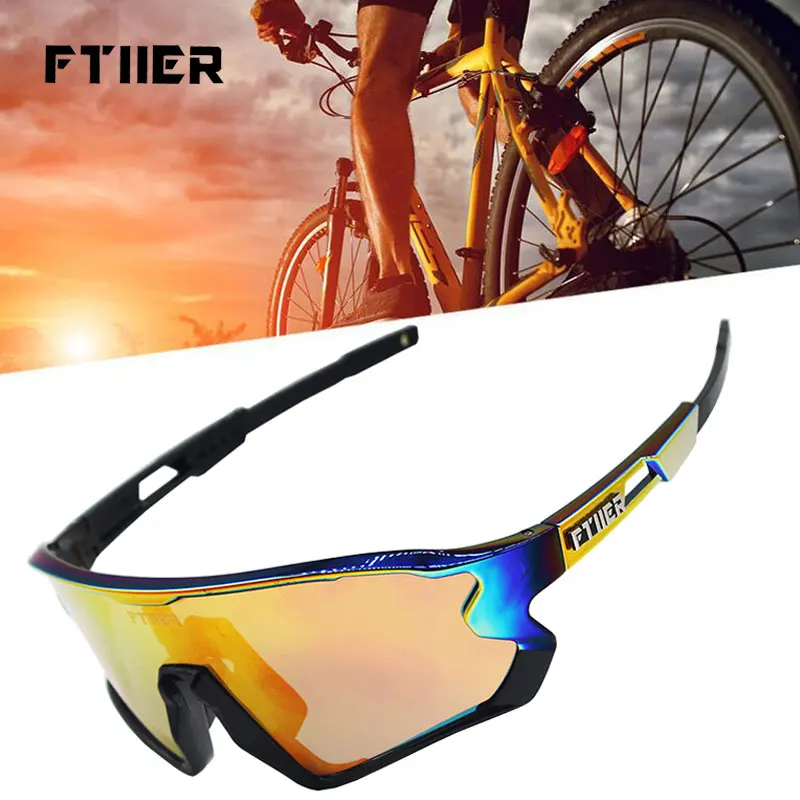 FTIIER Новинка 5 линз UV400 велосипедные солнцезащитные очки TR90 спортивные MTB горный
