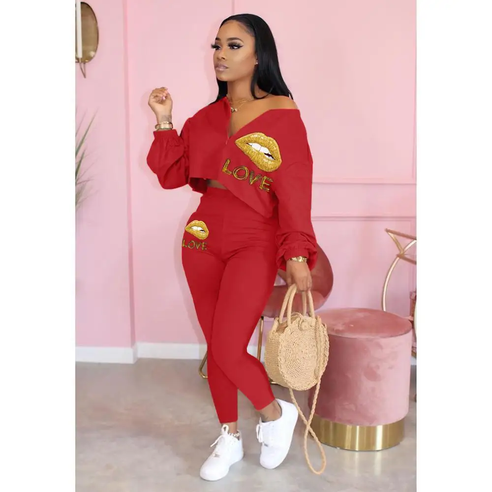 Женский комплект из 2 предметов свободная футболка с V-образным вырезом и принтом