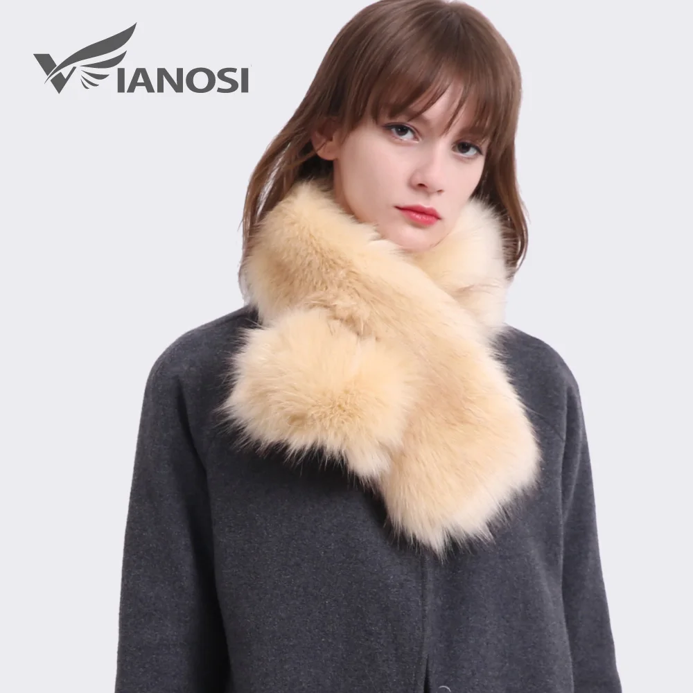 VIANOSI зимний теплый шарф из искусственного меха енота искусственный Лисий мех