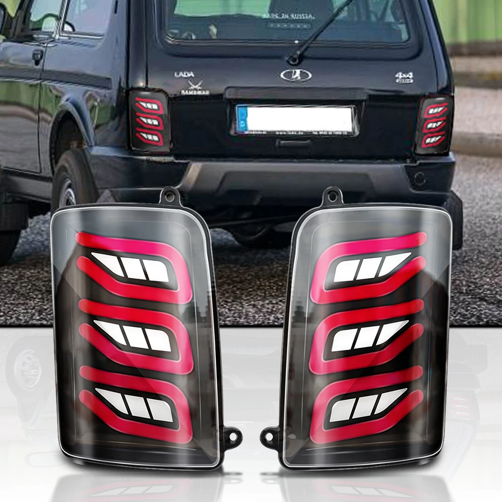 

for lada led tail lights 2 Pcs Car Styling Accessories LED Rear Running Lights for Lada Niva 4x4 1995 Turn Signal Light Lamp