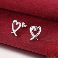 2021 trend 925 sterling silver earrings sea weed heart ear stud fashion womens high quality party jewelry love gift