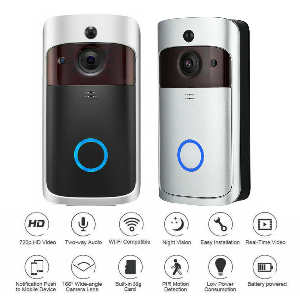 

Smart Visible Doorbell Remote Monitoring Doorbell WIFI Smart Visible Digital Door Viewer Voice Call HD Resolution Home Security