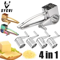 stainless steel cheese grater hand crank rotary blades vegetable chopper kitchen