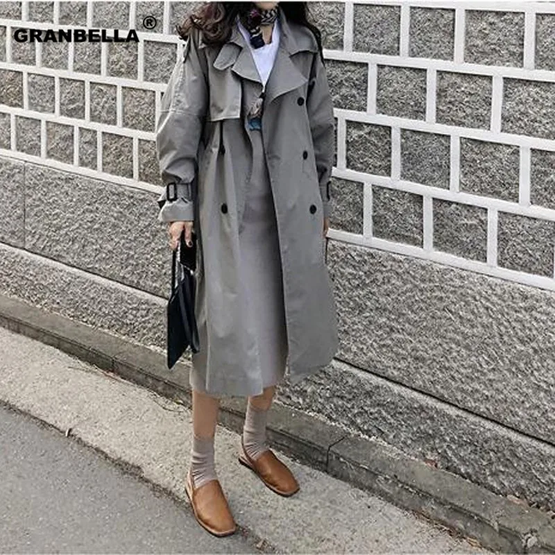 Женский Длинный тренчкот из чистого хлопка осенняя верхняя одежда 2020 | Женская
