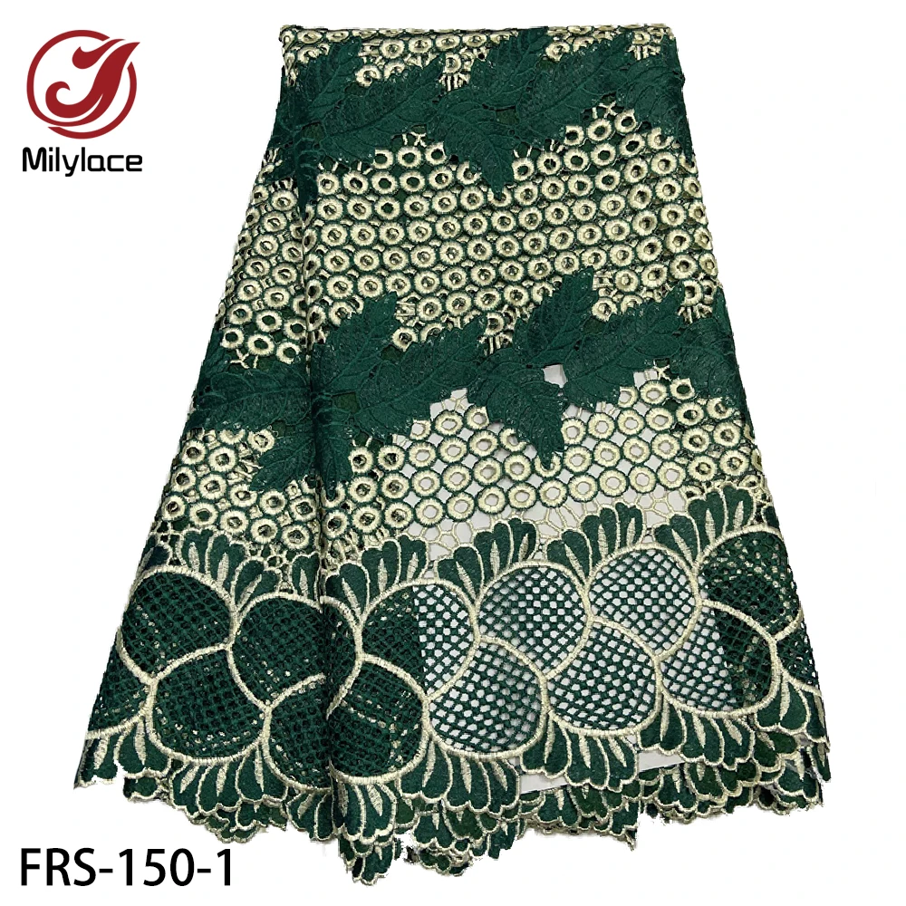 Новейшая вышитая нигерийская кружевная ткань гипюровая Водорастворимая сухая