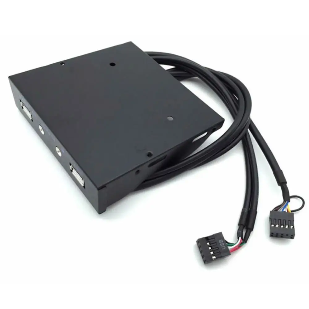 Новый 3 5 дюймов USB2.0 9PIN HUB HD аудио Выход дисковод гибких дисков расширения спереди