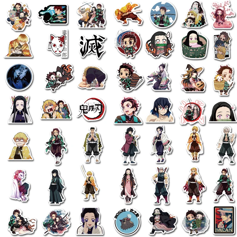 100 шт. аниме Demon Slayer Kimetsu No Yaiba Наклейка ПВХ скейтборд багаж мотоцикл гитара ребенок
