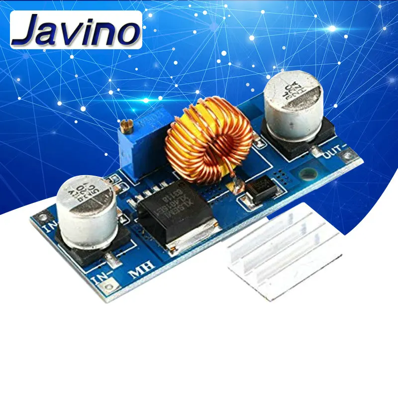 Фото Светодиодное литиевое зарядное устройство с радиатором DIY 5A XL4015 DC-DC 4-38 В до 1,25-36 В 24 В 12 В 9 В 5 В понижающий регулируемый модуль питания №1
