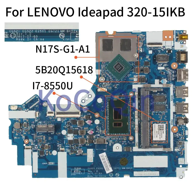 Материнская плата для ноутбука LENOVO Ideapad 320-15IKB 520-15IKB I7-8550U 920MX |