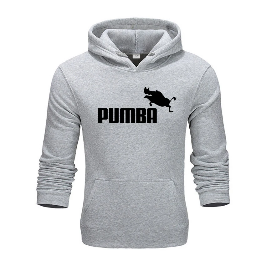 Новинка, Pumba, модные толстовки, Мужская плотная одежда, зимние толстовки, Мужская Уличная одежда в стиле хип-хоп, одноцветная флисовая толстовка с капюшоном, мужская одежда - Цвет: 01