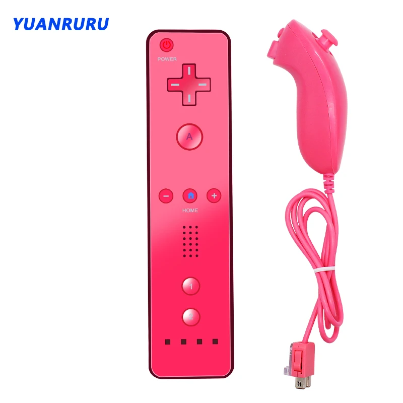 2 in 1 Wireless Remote Gamepad Controller For Nintendo Wii Nunchuck with Silicone Case Motion Sensor SYNC Gamepad