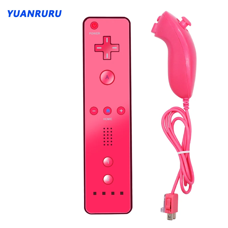 

2 in 1 Wireless Remote Gamepad Controller For Nintendo Wii Nunchuck with Silicone Case Motion Sensor SYNC Gamepad