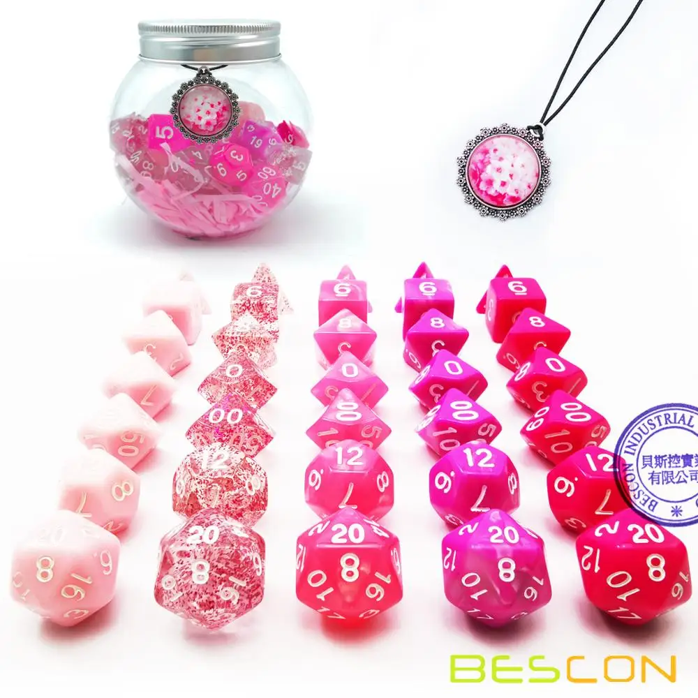 Bescon многогранные ролевые Игральные Кости полный 35 шт набор цветов, DND ролевые игры игральные кости 5X7 шт