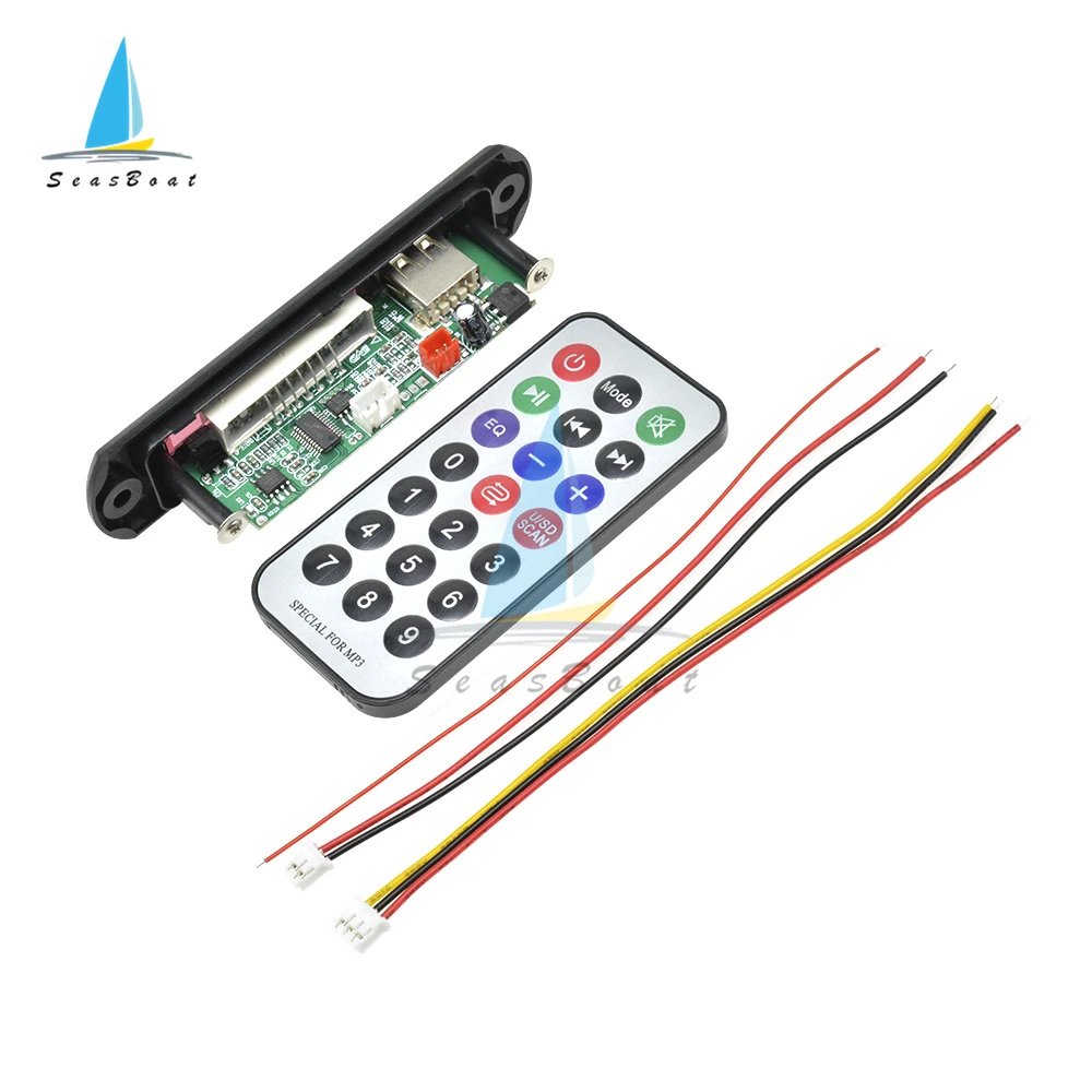 DC 5 в 12 В Micro USB FM AUX 3 мм TF Радио MP3 декодер аудиоплата с дистанционным управлением