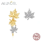 ALLNOEL однотонные 925 пробы серебряные серьги с кленовыми листьями асимметричные серьги для женщин 2021 Новое поступление Настоящее золотое покрытие