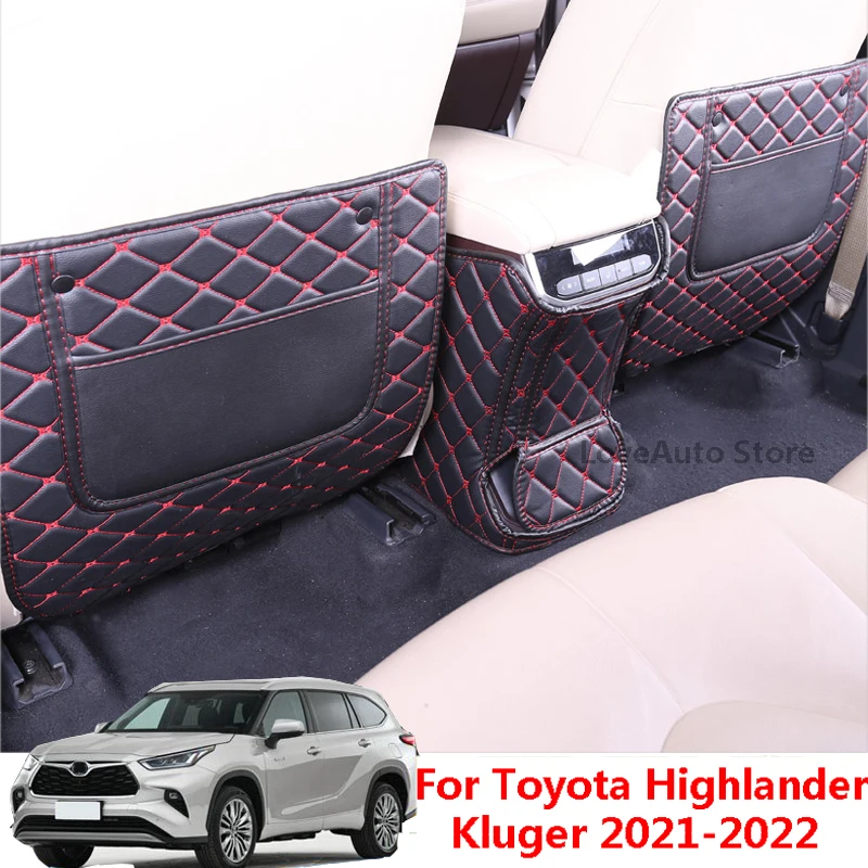 

For Toyota Highlander Kluger XU70 2021 2022 Car Rear Seat Anti-Kick Pad Rear Seats Cover Back Armrest Protection Mat Accessories
