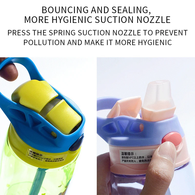 

New 500ML 4 Colors Baby Water Bottles Infant Newborn Cup Children Learn Feeding Straw Juice Drinking Bottle BPA Free for Kids