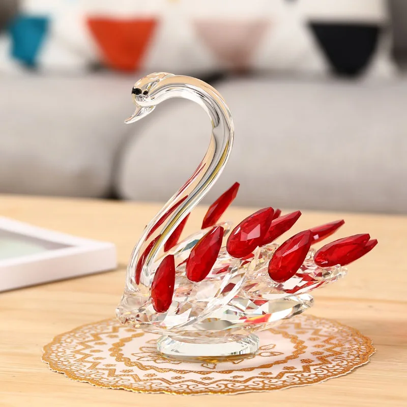 Стеклянные фигурки в виде лебедя 4 цвета|Статуэтки и миниатюры| |