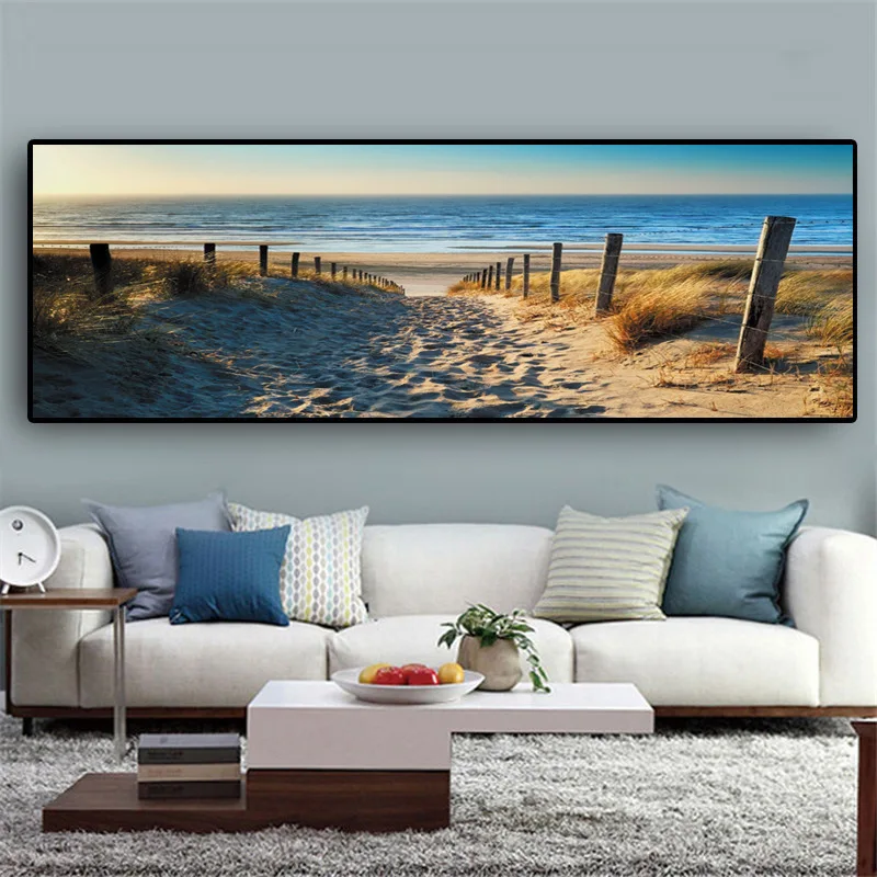 Современный дом один прикроватный морской пляж пейзаж картина холст росписи