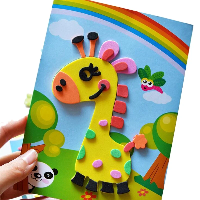 

3D EVA Foam Sticker Puzzle Game DIY Cartoon Animal Learning Education Toys for Children Kids Multi-Patterns Styles