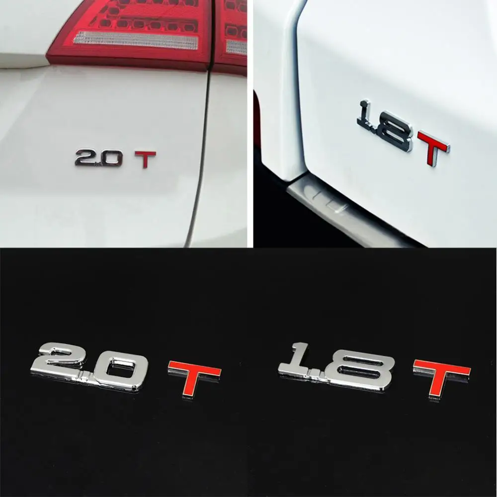 

3D Metal 1.6 1.8 2.0 3.0 T Logo Emblem Badge Car Styling Stickers Decals Decor Metal cars are labeled with displacement Sticker