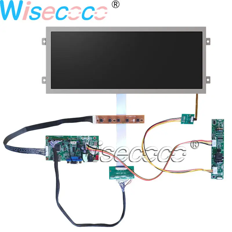 Kaufen Wisecoco 12,3 Inch Bar LCD Bildschirm HSD123IPW1-A00 Matte 1920 × 720 Hohe Helligkeit 850nits + VGA LVDS HDMI Bord Für Auto Display