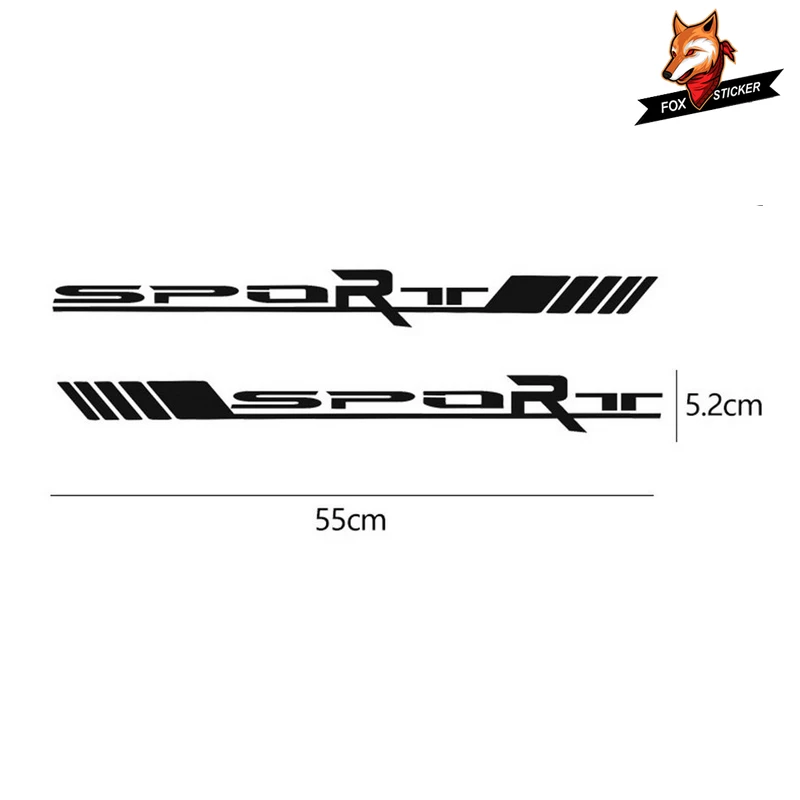 

1 Pair Car Styling Auto Side Body Vinyl Decals Racing Sports Gloss Auto Side Car Sticker 55x5.2cm Stripe Stickers Universal