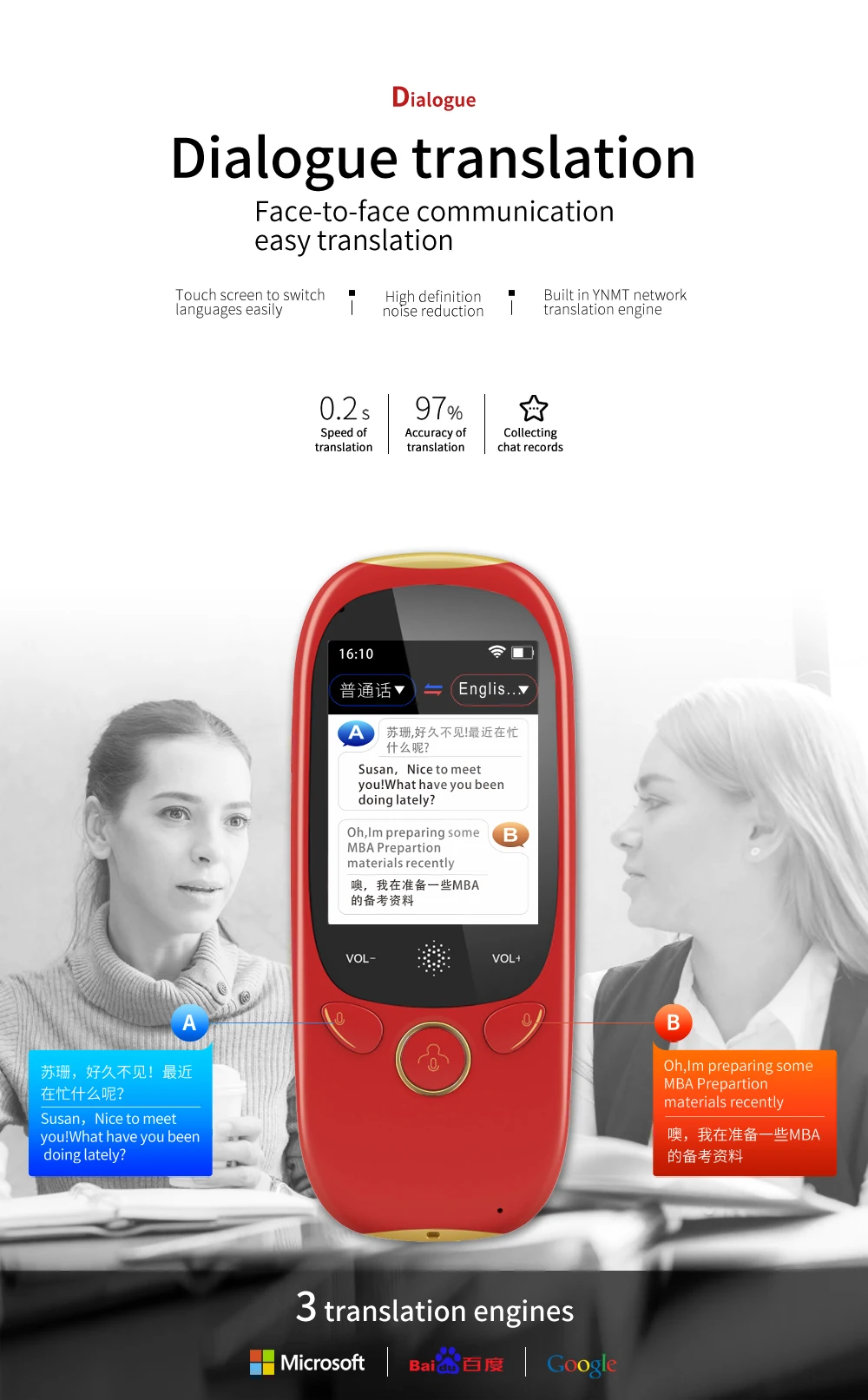 Boeleo K1 Pro синхронный голосовой переводчик 2,4 дюймов wifi 500MP фото перевод многоязычный портативный умный голосовой переводчик