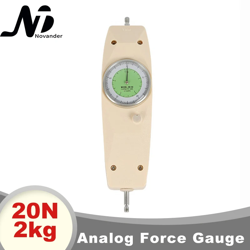 Analog Force Gauge Push and Pull Testing Meter 20N 2Kg Dynamometer Dial Force Tester