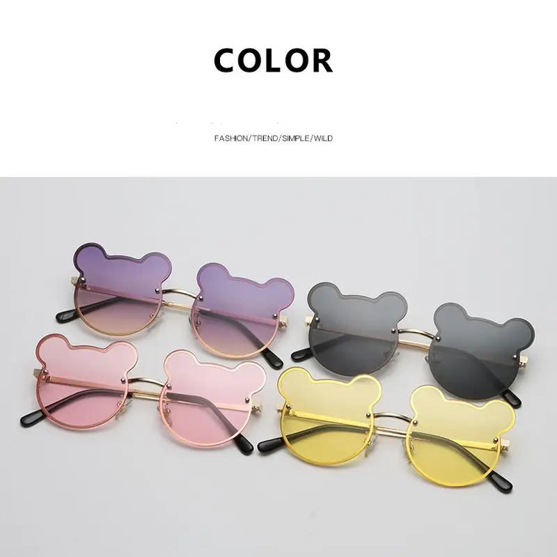 2021 милые Мультяшные солнцезащитные очки с медведем для детей модные детские