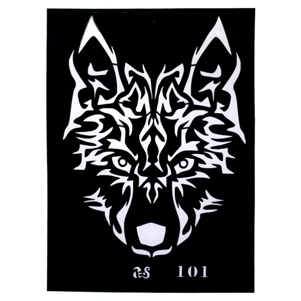 

4pcs Hollow-out Stencils Cool Dragon Wolf Tiger Tatoo DIY Templates for Men