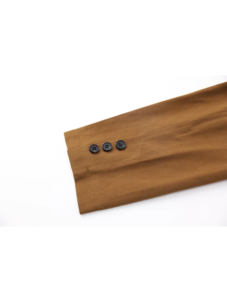 Женский винтажный Блейзер кофейного цвета с принтом Офисная модная Свободная