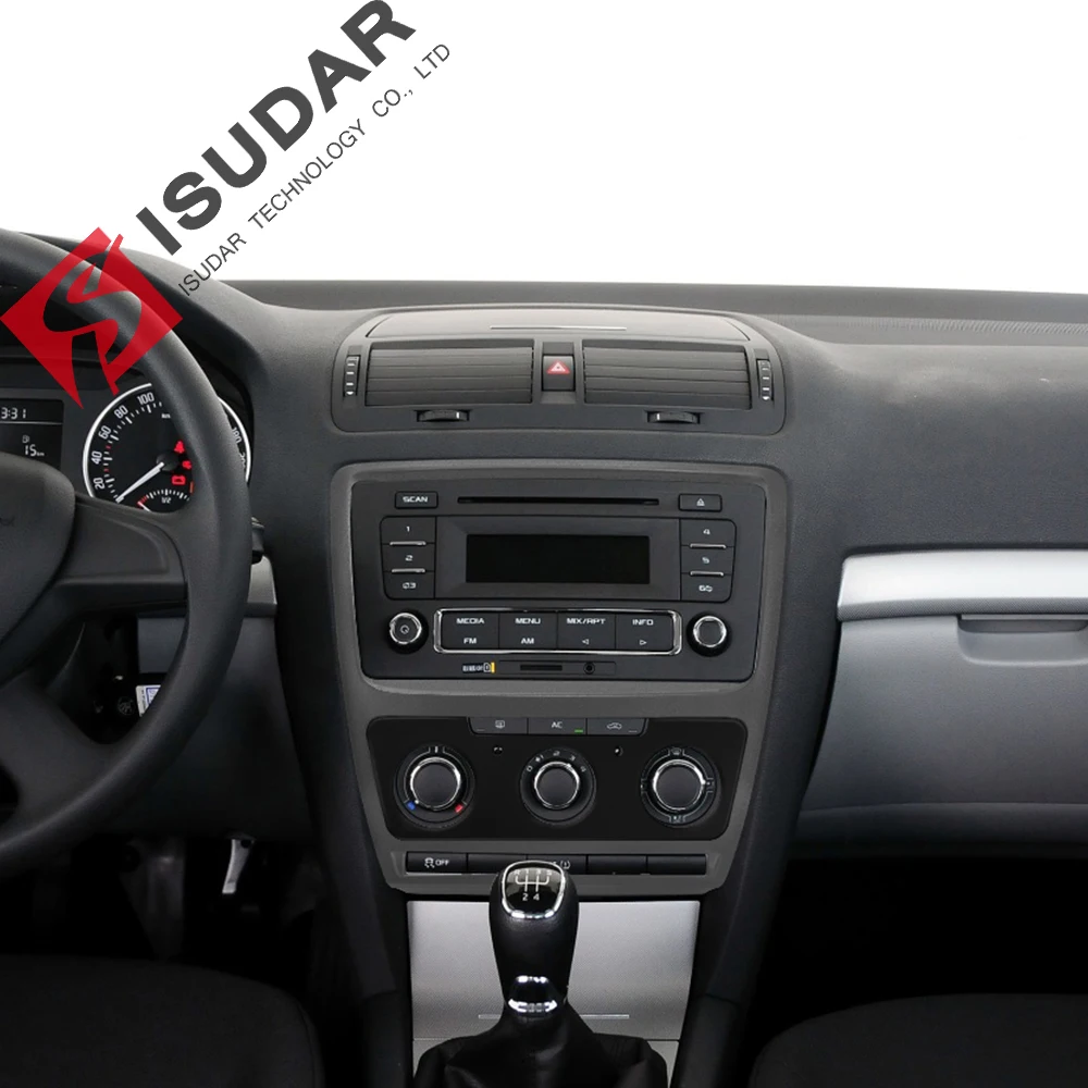 ISUDAR 2din Авторадио Fascia Для Skoda Octavia 2 2010 2013 аудио стерео панель монтаж комплект