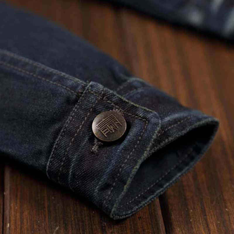 

European and American Style Men 's Biker Jackets Streetwear High Quality Mens Denim Jacket and Coats Automotive Designer C2084