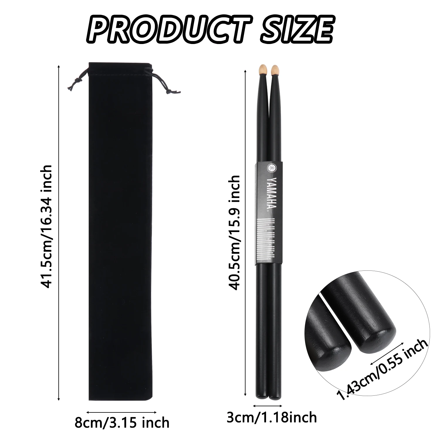 1 пара черные барабанные палочки с нескользящей ручкой 5 А | Спорт и развлечения