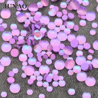 junao 1440pcs mix size purple ab nail art rhinestone half round crystal beads flat back decoration glass stone glue on accessory