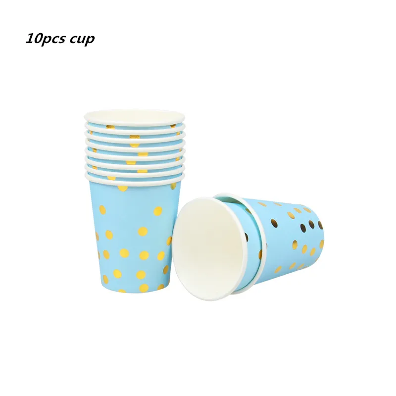 10pcs cup 20 шт./лот, разноцветные золотые Одноразовые столовые салфетки, 10 шт., тарелка, чашка для ребенка на день рождения, вечерние, свадебные, рождественские украшения на Рамадан - Цвет: 10pcs cup