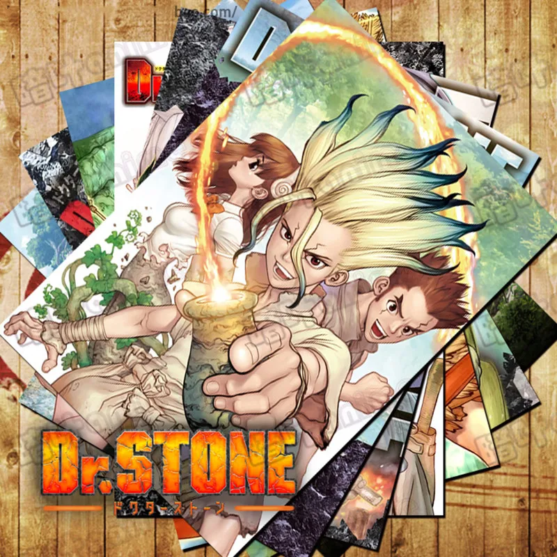 10 шт./лот аниме Dr.STONE постер наклейки игрушки DR STONE Senkuu Chrome Kohaku Taiju Gen комикс