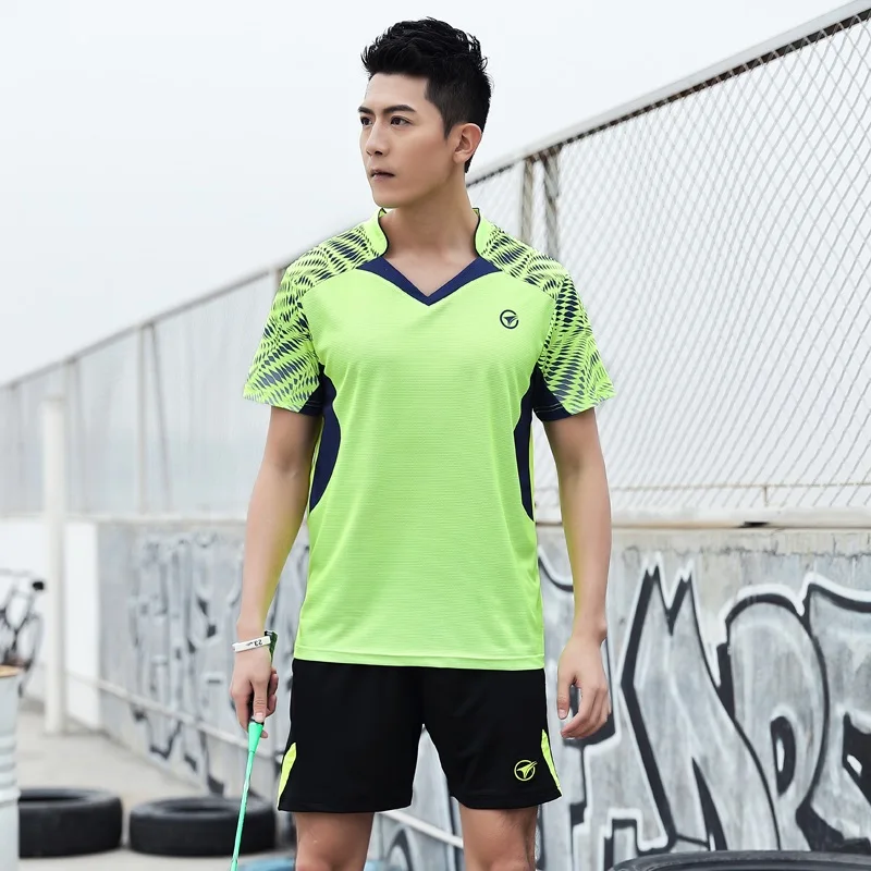 Новые рубашки для бадминтона с коротким рукавом мужчин и женщин настольного