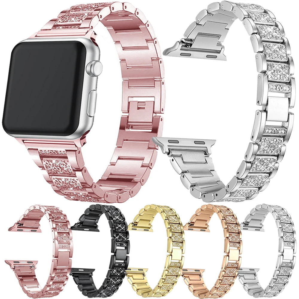Ремешок Correa для часов Apple Watch Series 6 SE 5 4 3 2 1 женский браслет из нержавеющей стали Iwatch