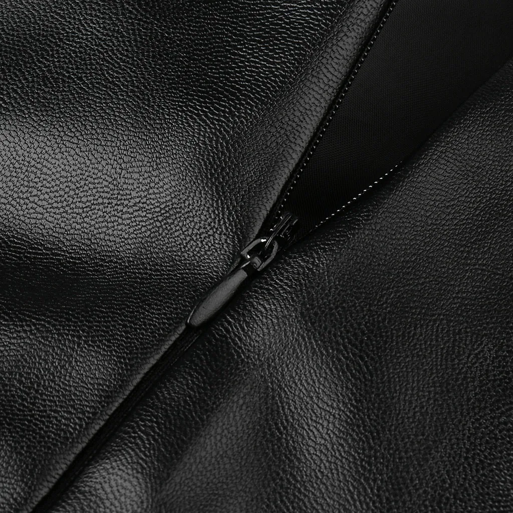 Сексуальная кожаная юбка для тела с высокой талией на молнии юбка-карандаш