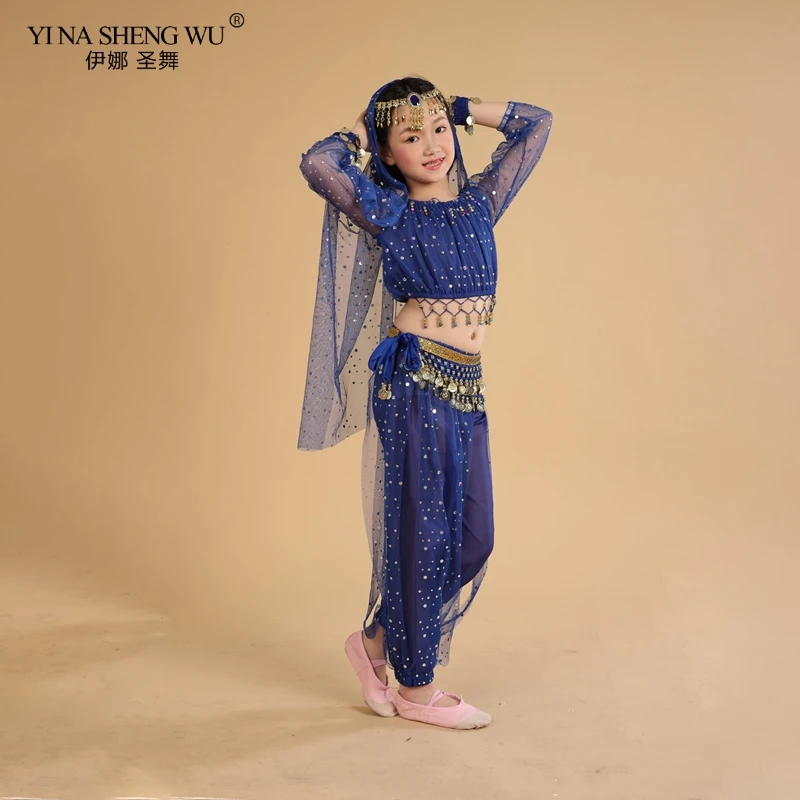 

Kids Belly Dancing Girls Belly Dance Costumes Children Oriental Dance Girls Bollywood Indian Performance Dancewear Clothes Set